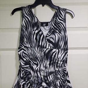 Chic Zebra Print V-Neck Blouse